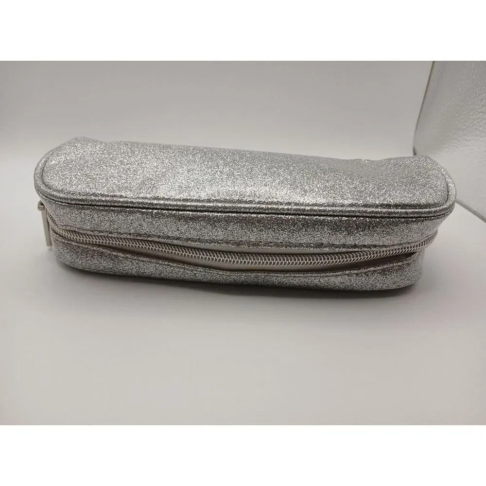 Morphe Makeup Bag Sparkly Silver Glitter Pouch Toiletry Bag Cosmetic Bag